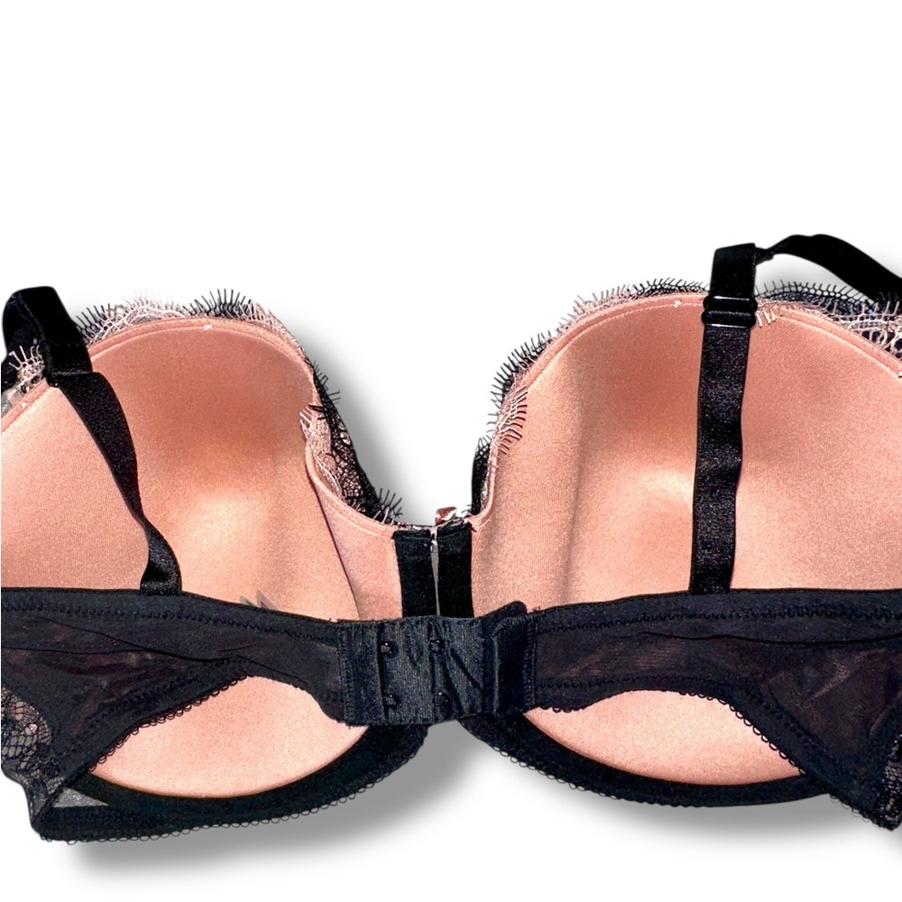 b.tempt'd by Wacoal 36DDD Bra Sultry Lace Balconette NWT Pink Black Eyelash - Picture 3 of 4